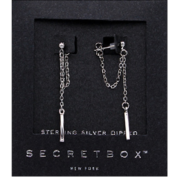 Chain link Bar drop Earrings - Picture 1 of 2